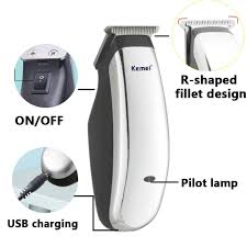 Rechargeable Men's Hair & Beard Trimmer KM-666 Stainless Steel