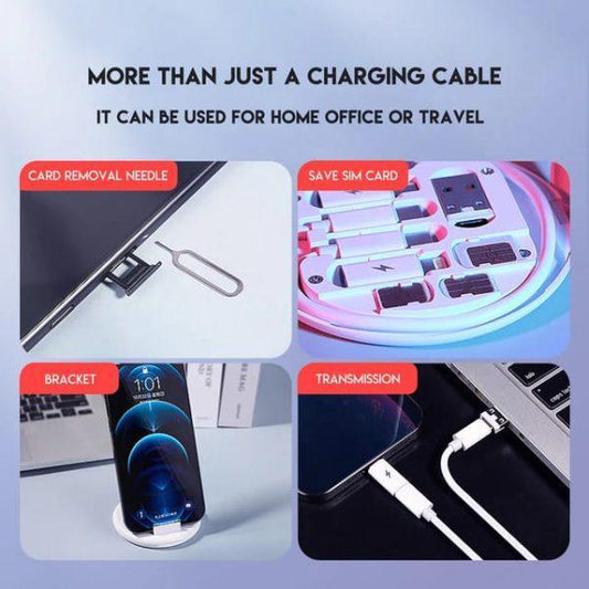 6-in-1 Wireless Charger & Card Holder Black