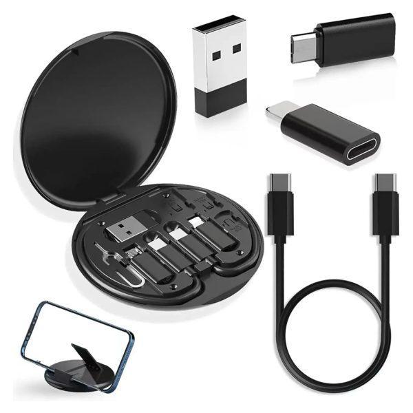 6-in-1 Wireless Charger & Card Holder Black