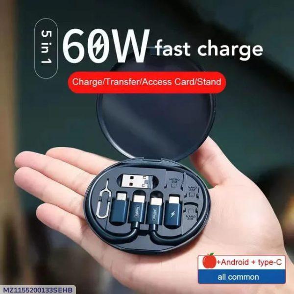 6-in-1 Wireless Charger & Card Holder Black