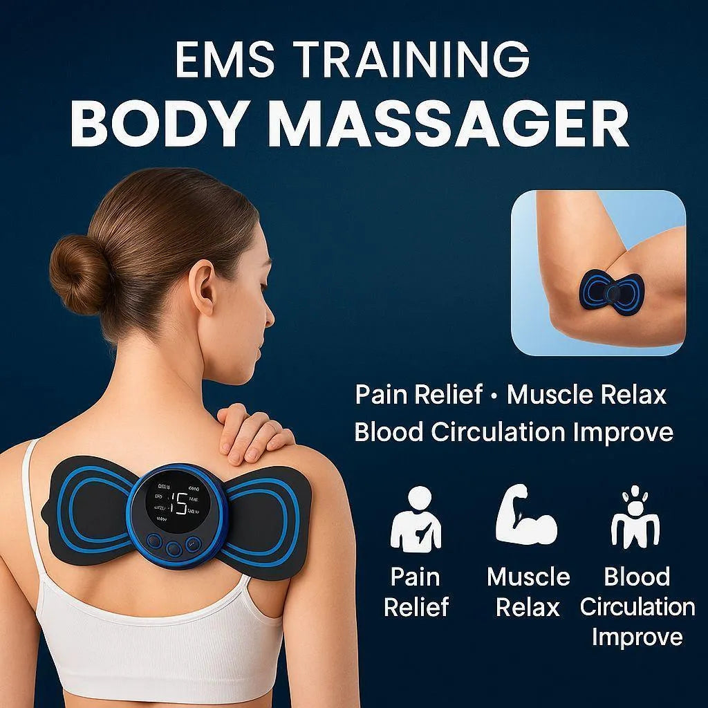 Smart Wireless TENS EMS Massager – Deep Muscle Relaxation Butterfly Pad