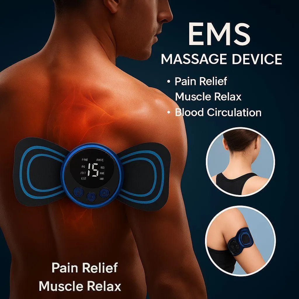 Smart Wireless TENS EMS Massager – Deep Muscle Relaxation Butterfly Pad