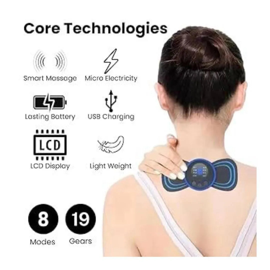 Smart Wireless TENS EMS Massager – Deep Muscle Relaxation Butterfly Pad