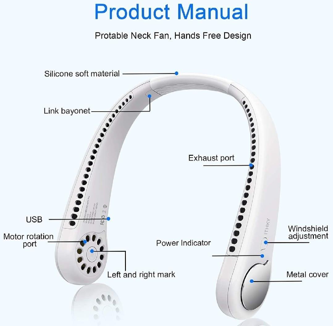 Rechargeable Neck Fan 200mAh Long Battery Life