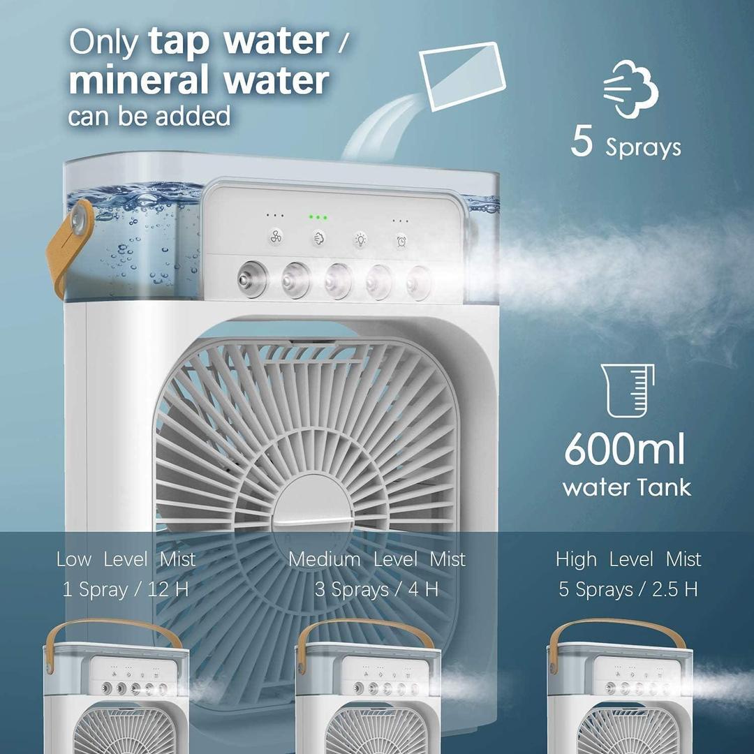 Mini Air Cooler White Portable ABS Lightweight