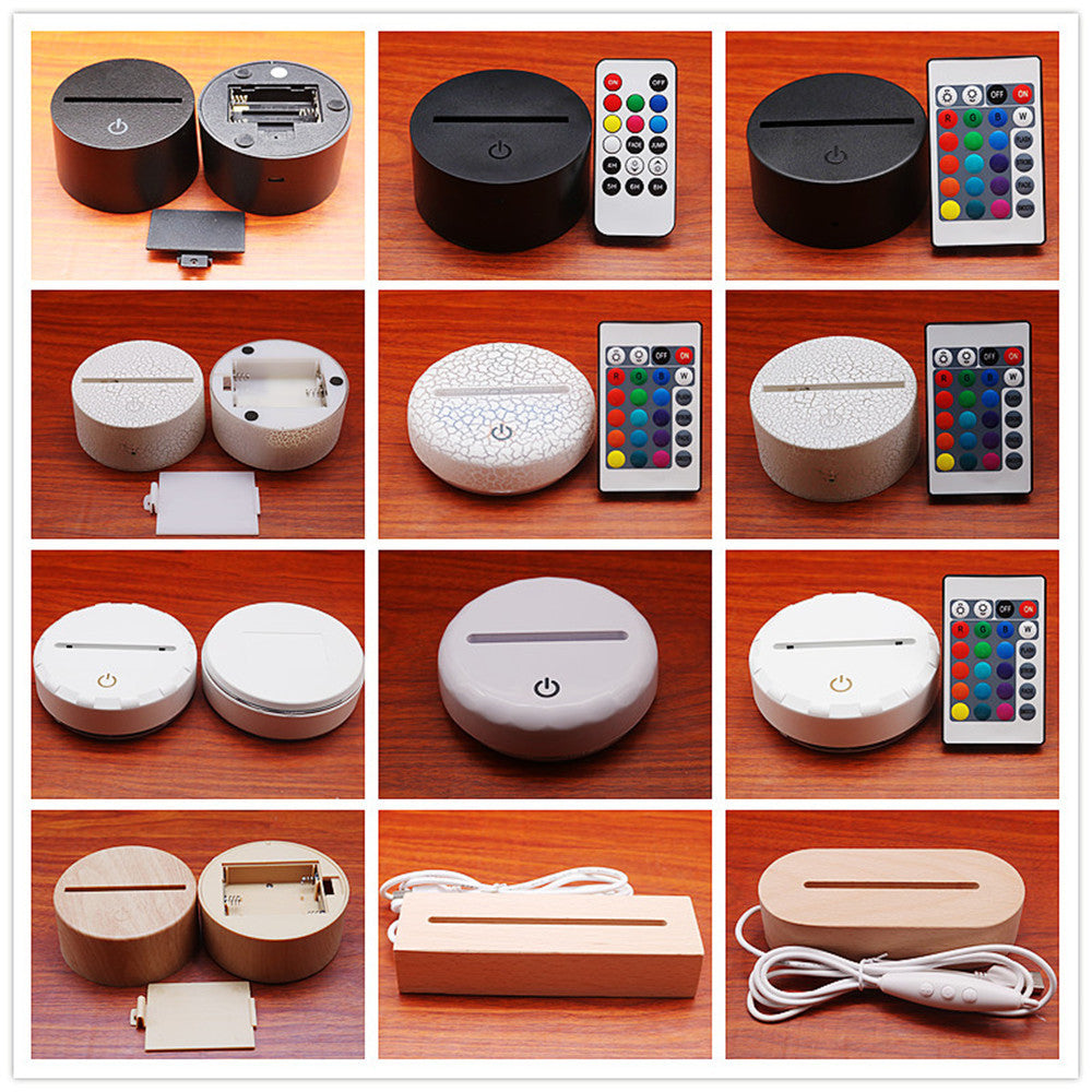 3D Touch Light Night Lamp Remote Control White