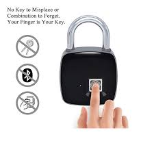 Smart Fingerprint Lock Black 7x8x2 Inch Biometric Security