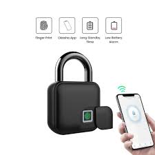Smart Fingerprint Lock Black 7x8x2 Inch Biometric Security